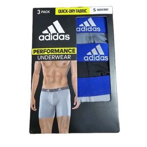 Adidas Performance Boxer Briefs Mens Small (3-Pack) Quick-Dry Onix/Black/Gray
